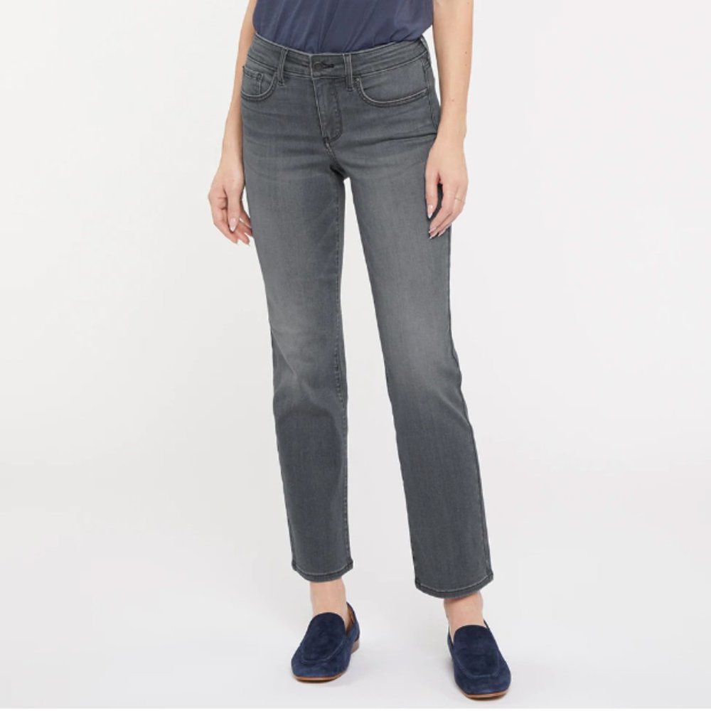 NYDJ Marilyn Straight leg Jeans Lift Tuck, size 16P. Dark Gray